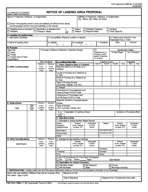 Form 7480 1 Notice of Landing Area Proposal FAA Coloradodot