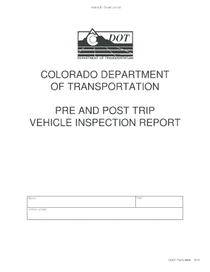 Driver&amp;#39;s Vehicle Inspection Report Colorado Department of Coloradodot  Form