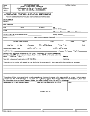 Colorado Form Gws 42