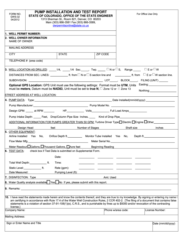  Gws 32 Form 2012-2024