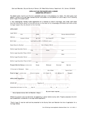 Denver County Absentee Affidavid Form
