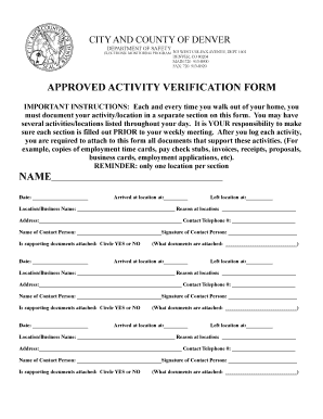 Denver Electronic Monitoring  Form