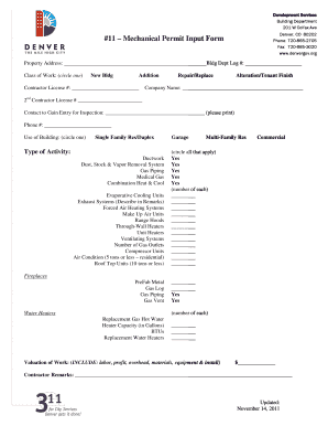  #11 Mechanical Permit Input Form Denvergov 2011