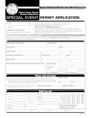 Jefferson County Block Party Permit Fee Form