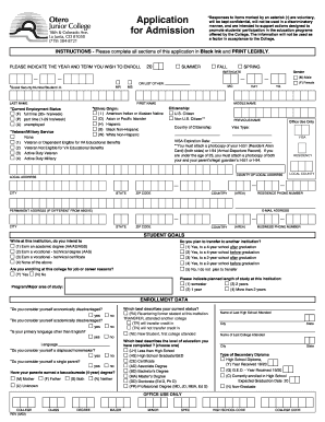 Printable College Application Form