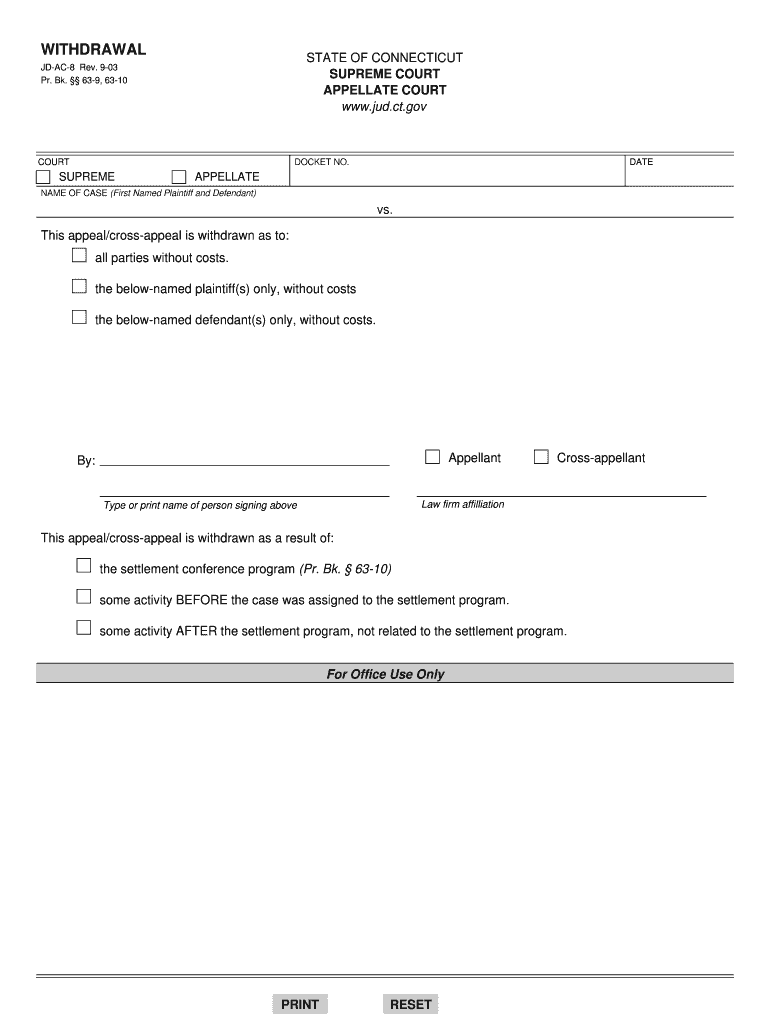  Ct Withdrawal Form 2003