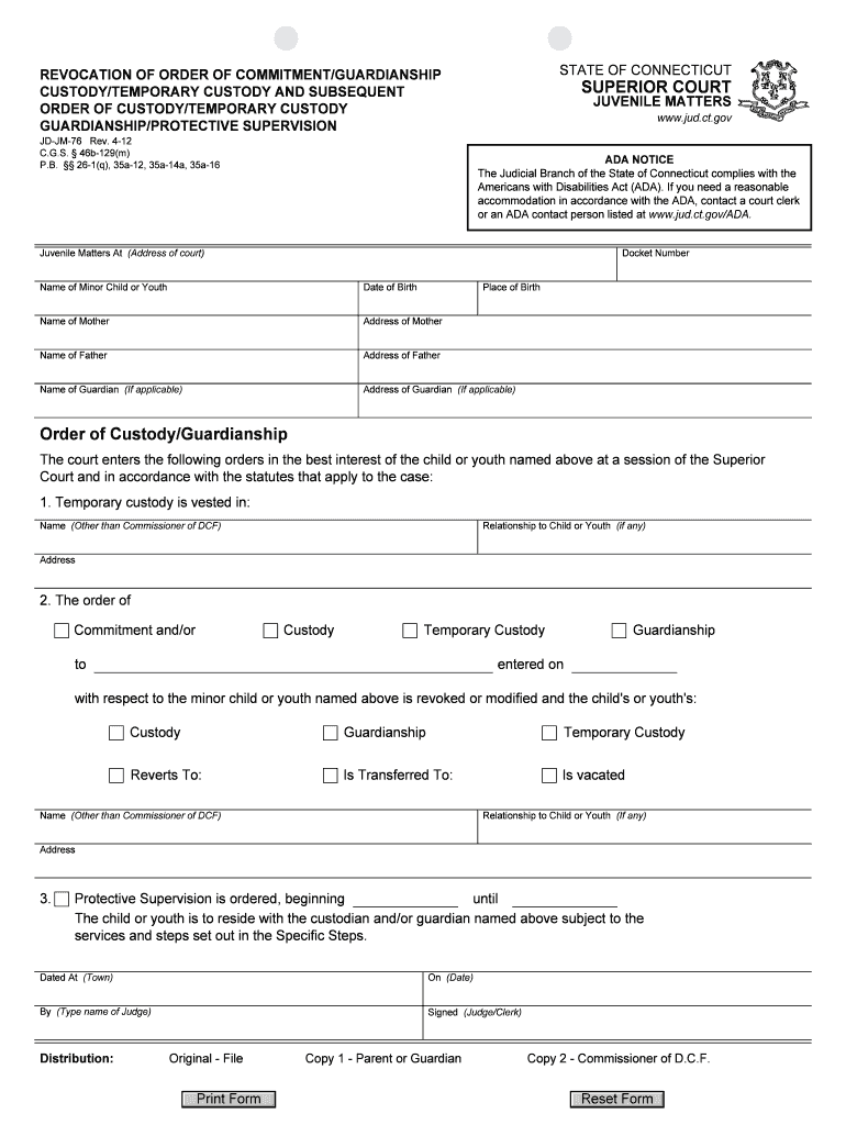 Revocation Guardianship  Form