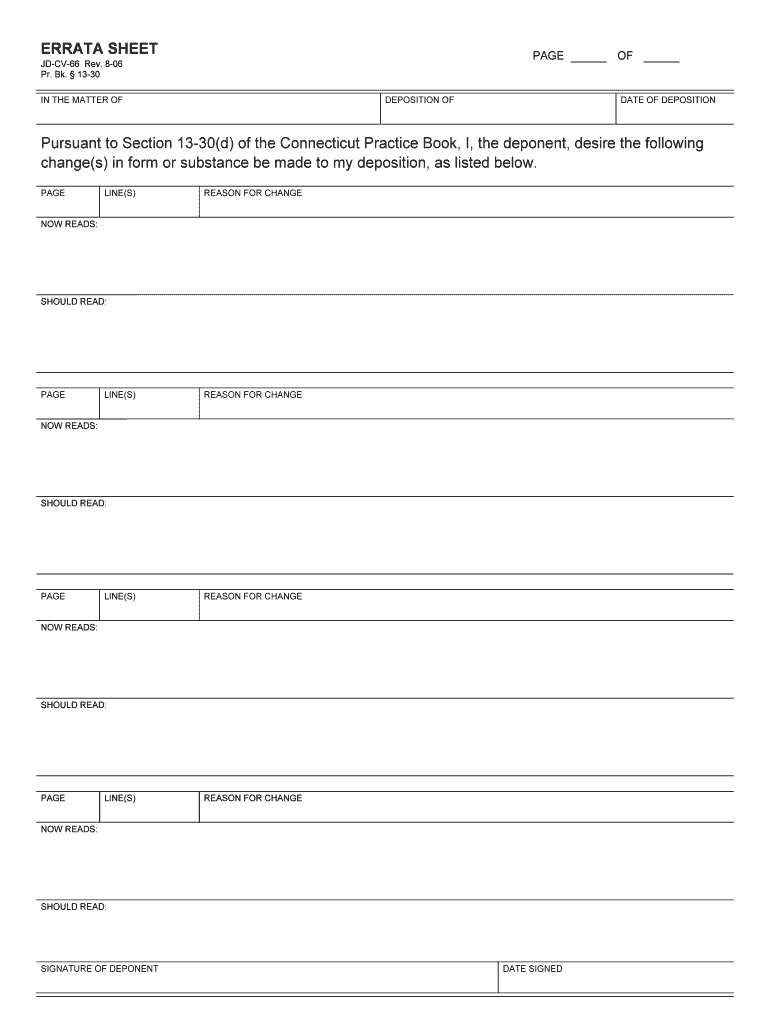 Connecticut Errata  Form