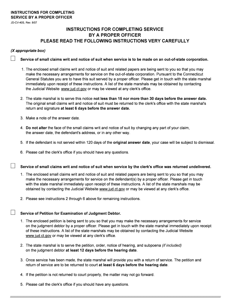 Ct Instructions Completing  Form