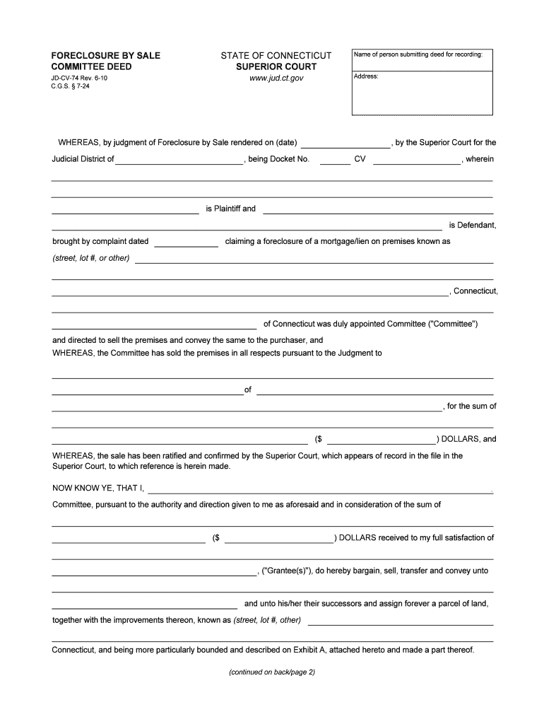 Get and Sign Foreclosure Committee 2010-2022 Form