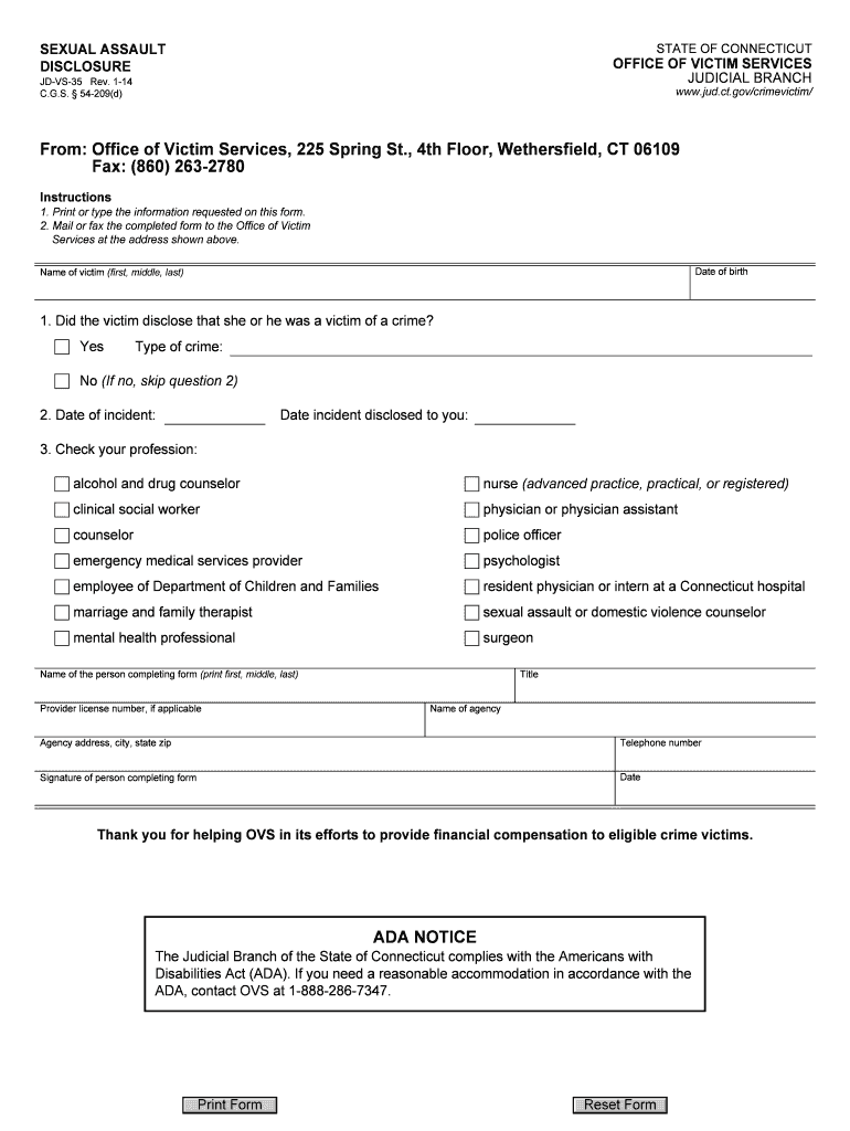  Ct Assault Form 2014