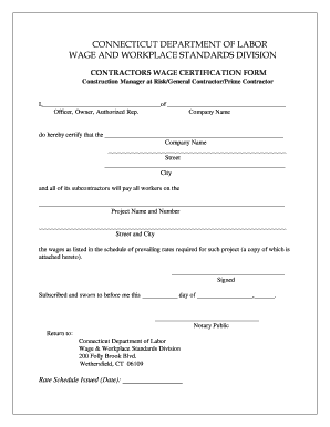 Contractor Form Connecticut