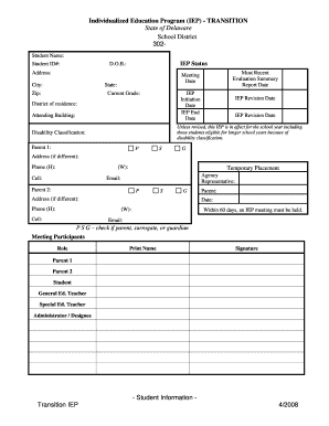 Online Fill Transition Form