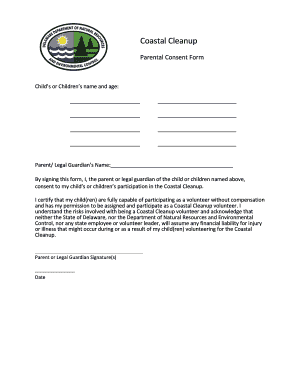 Request Letter for Coastal Clean Up  Form