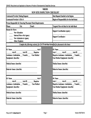 Mr Dd Site Inspection Checklist  Form