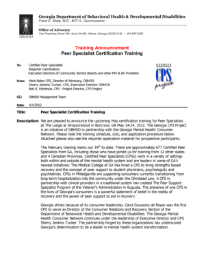  Announcement Peer Specialist Certification Training May DOCX Dbhdd Georgia 2012-2024
