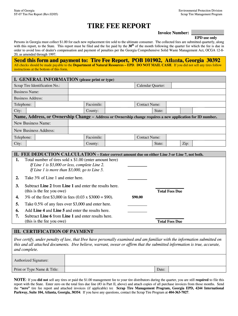  Fee Report Georgia 2005-2024