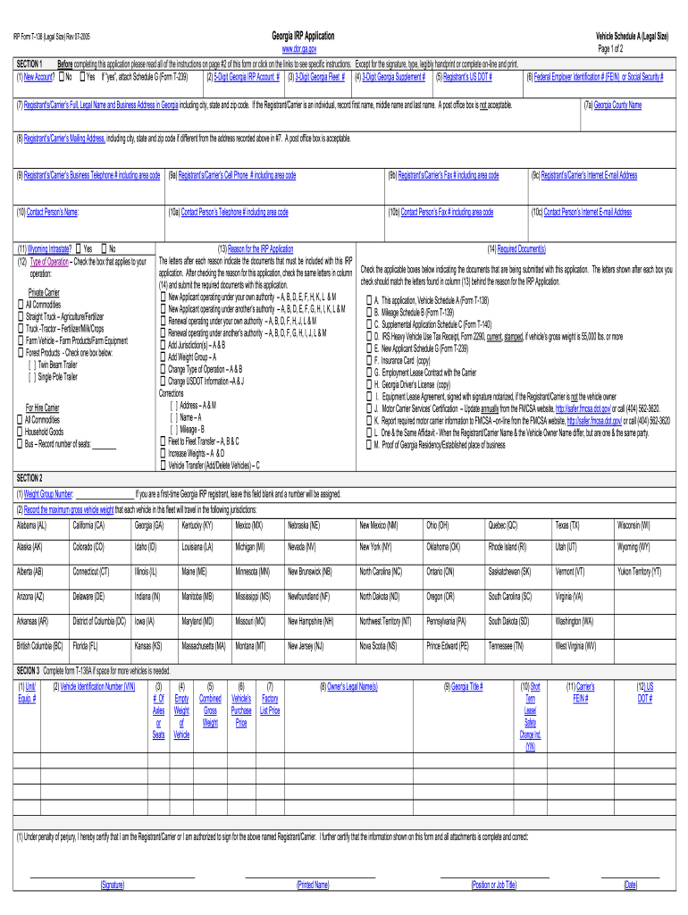  Irp Form 2005-2024