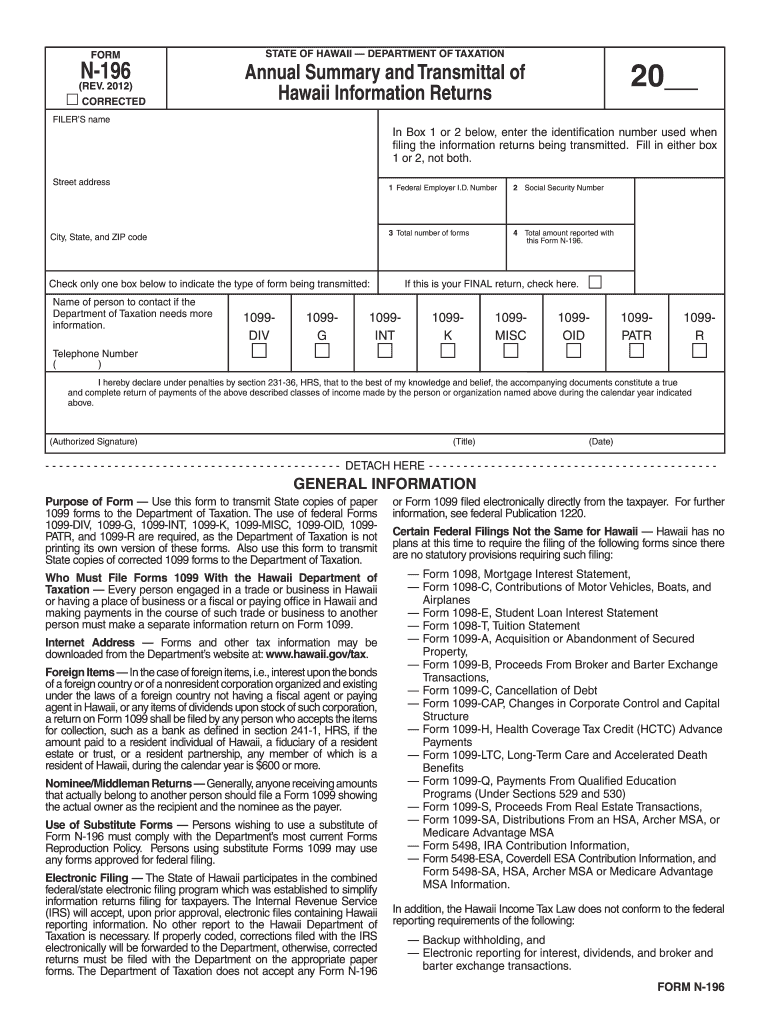  N 196 Form 2020