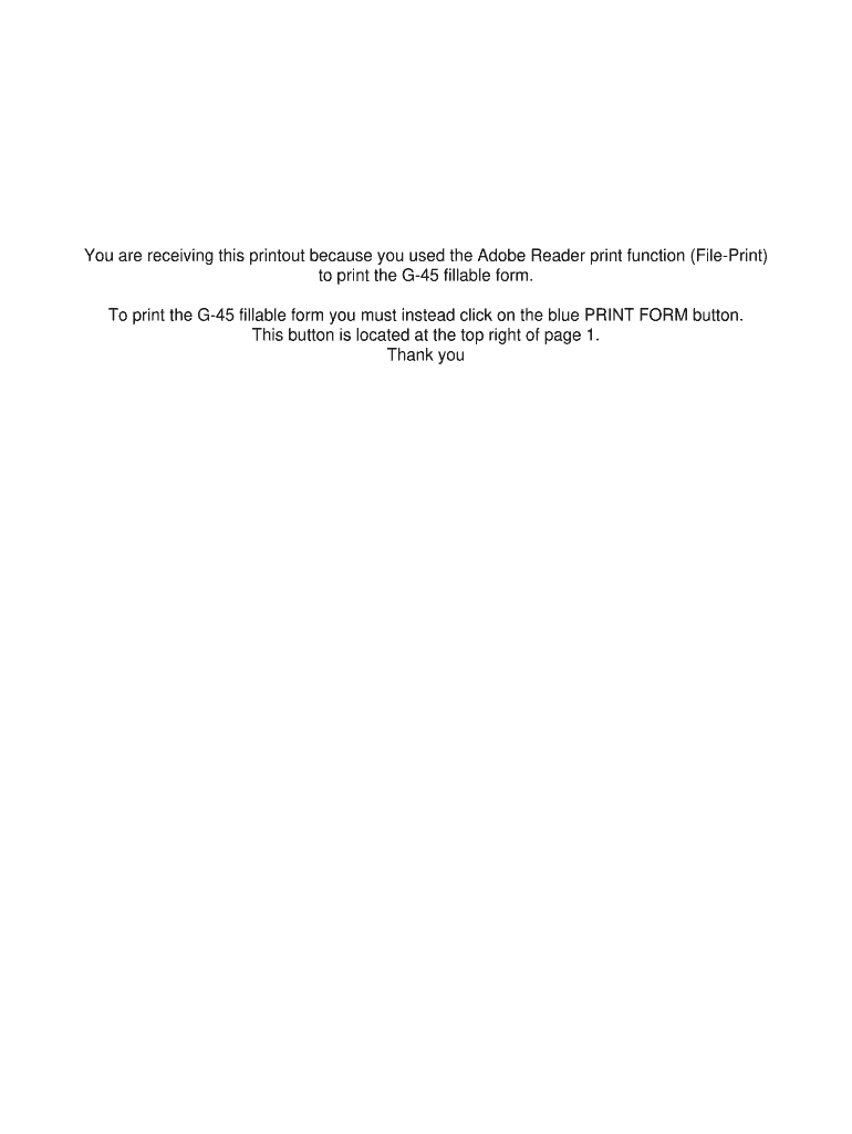 Hawaii Tax Form G 45 Fillable