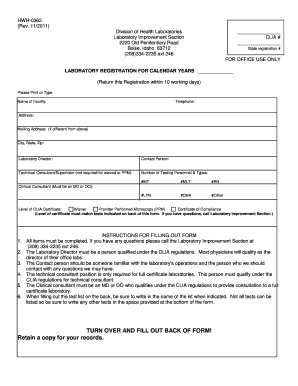 Laboratory Registration Fom Form