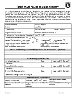 Training Request Form Sample