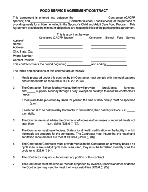 Contract for Delivery Service  Form