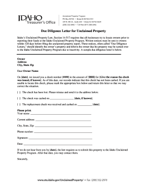  Unclaimed Property Letter Template 2010-2024