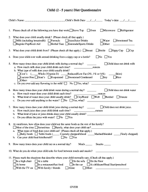 Wic Questionnaire  Form