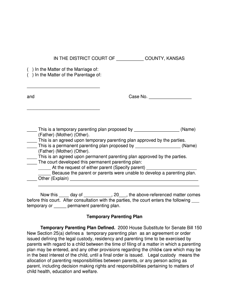 Get and Sign Parenting Plan Forms