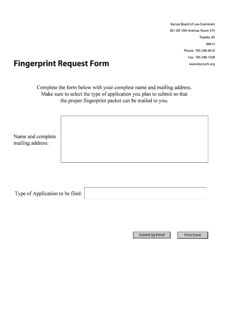 Request Ks Fingerprint Card  Form
