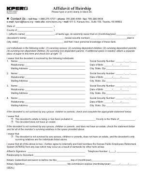 Cc Affidavit Heriship Form