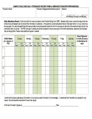 Daily Attendance Record Form