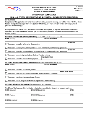  Ins School Compliance Form 2012