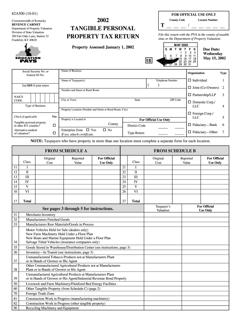  Ky Rev Form 62a500 2020