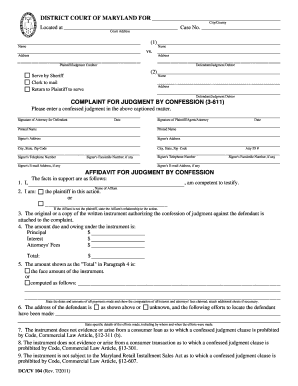 How to Submit a Complaint for Judgement by Confession 3 611 Form