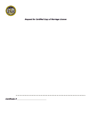 Maryland Marriage Certificate Copy  Form