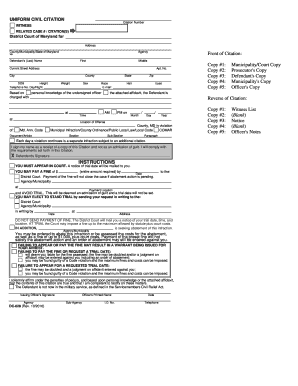 Civil Citation Maryland  Form