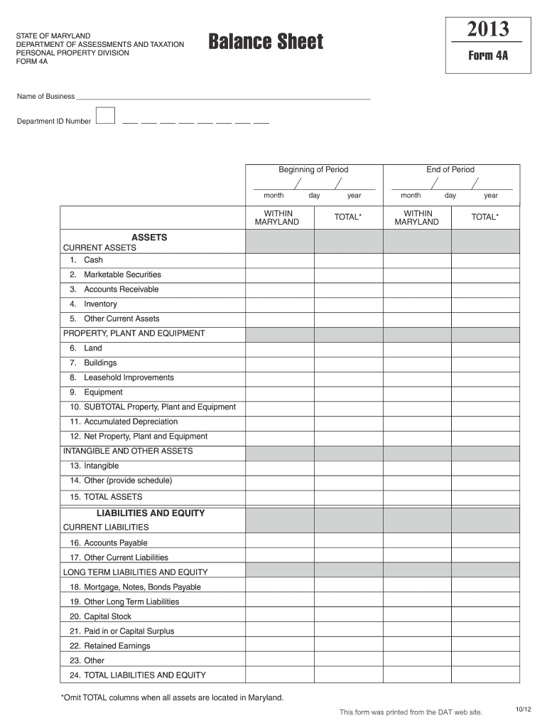  Maryland Form 4a 2013