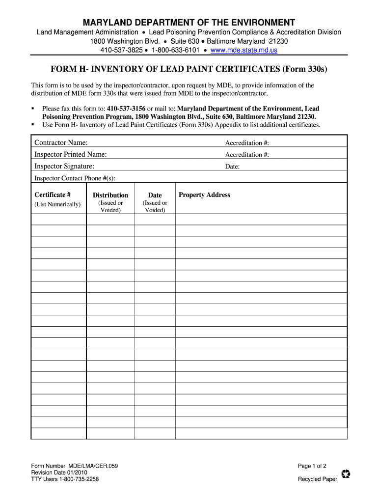 MDE Form Template  Maryland Department of the Environment  Mde Maryland