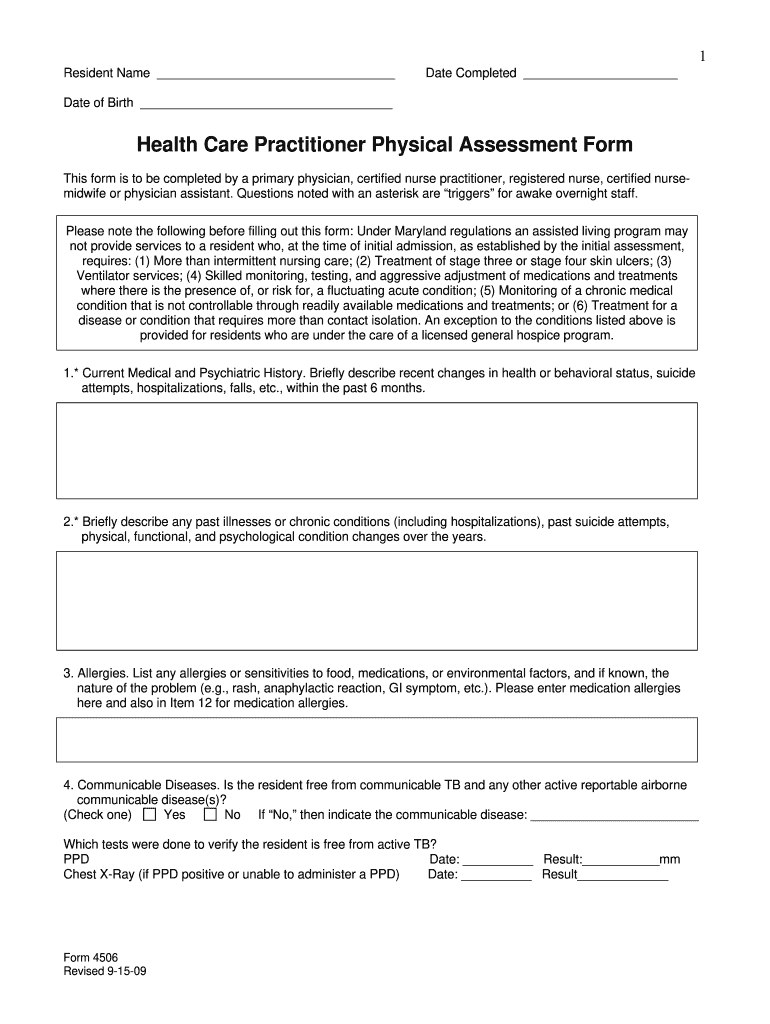  Healthcare Practitioner Form 2009-2024