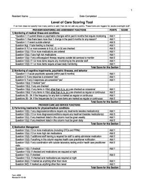 Level of Care Scoring Tool  Form