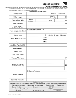 Candidate Information Sheet Cognizant