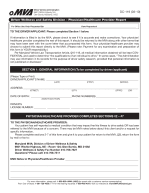 Maryland Mva Form Dc119