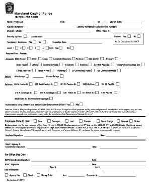 Maryland Capitol Police ID Request Form