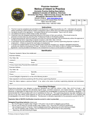 Notice of Intent to Practice Minnesota Gov Mn  Form