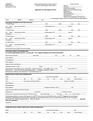  Application for Child Support Services Mississippi Department of Mdhs State Ms 2018