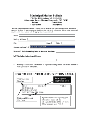Ms Market Bulletin  Form
