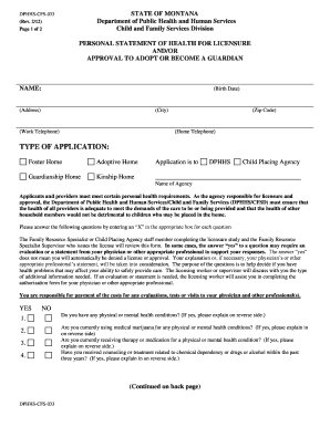 Dphhs Cfs 033  Form