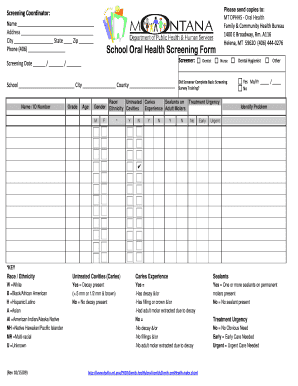 Dental Screening Form